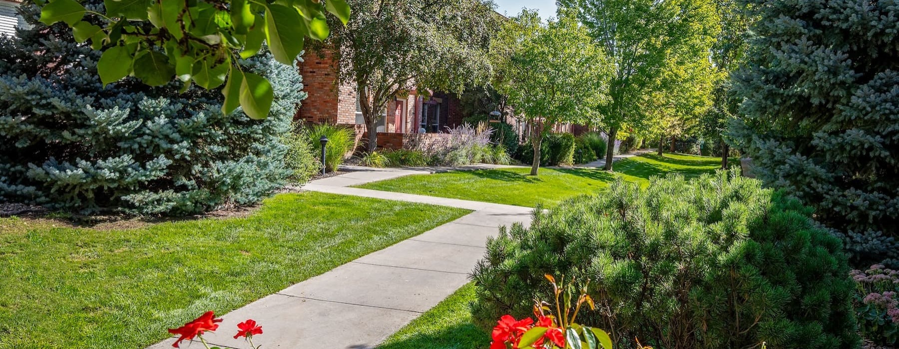 A lifestyle of comfort and ease sidewalks through grassy areas