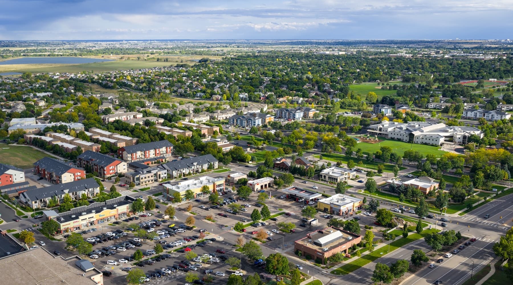 Aerial view of the downtown area