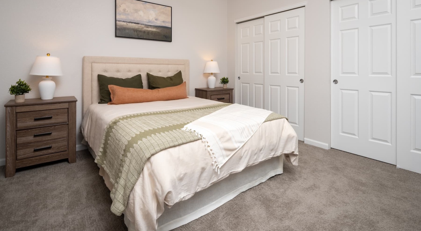 Sleep in comfortable rooms bedroom with modern spaces